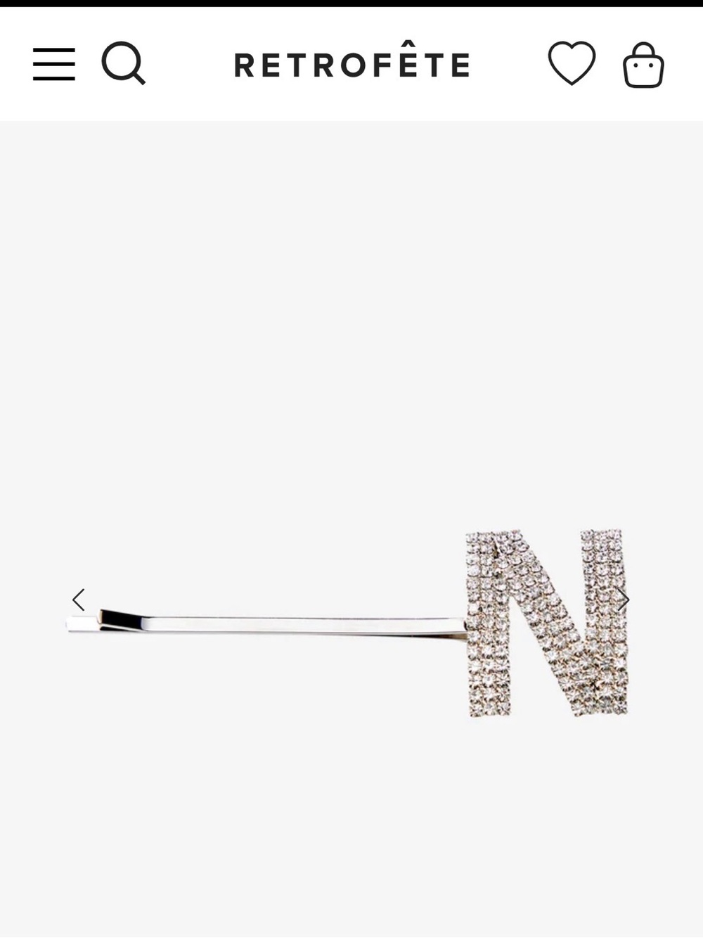 Retrofete Crystal 'N' Silver Hairpin